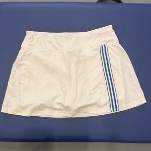 Tuckernuck White Tennis Skirt with Blue and Green Stripes
